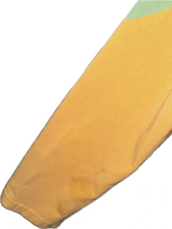 Von Dutch Cropped Yellow Orange Teal Tattoo Long Sleeve Scoop Neck Tee Shirt 1X - Picture 6 of 7